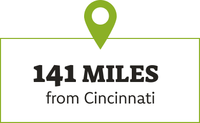 141 miles from Cincinnati