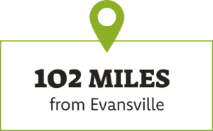 102 miles from Evansville