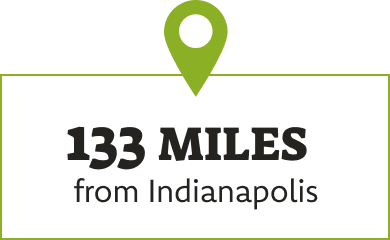 133 miles from Indianapolis