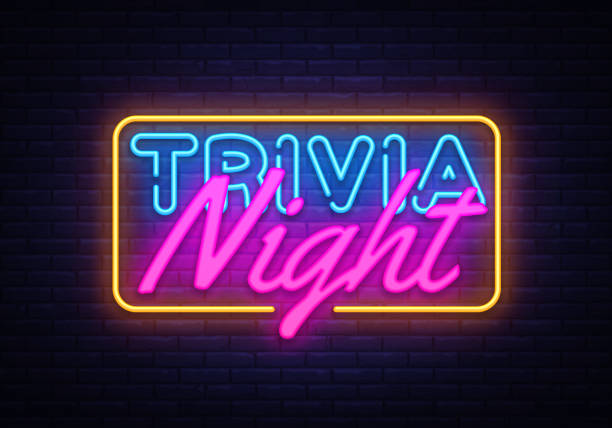 Trivia Night neon sign vector. Quiz Time Design template neon sign, light banner, neon signboard, nightly bright advertising, light inscription. Vector illustration.